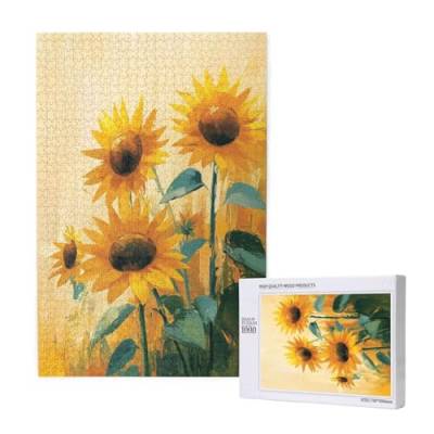 Puzzle 3000 Teile Sonnenblume Puzzles für Erwachsene Blume HD Puzzel Anspruchsvolles und Lustig Kreatives Unterhaltungsspiel, DIY Holzpuzzle für Erwachsene Als Feiertage Geschenk fur Frauen M-1780 von Yeogcohe